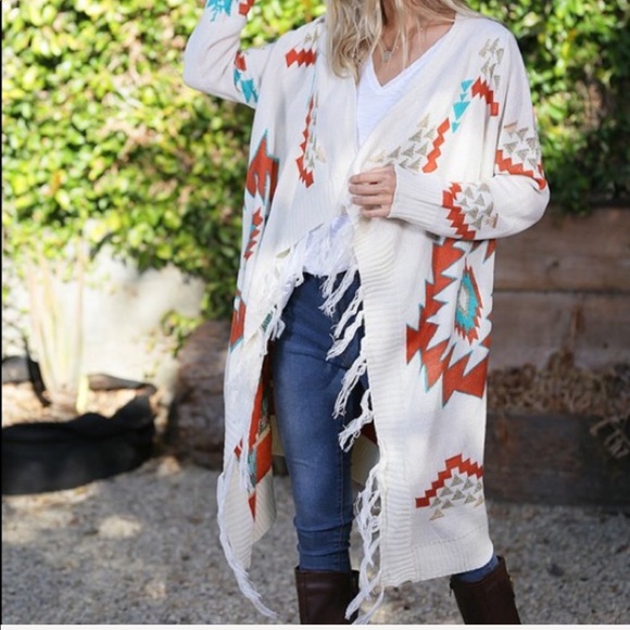 Aztec Open Front Cardigan - Picture 5 of 7